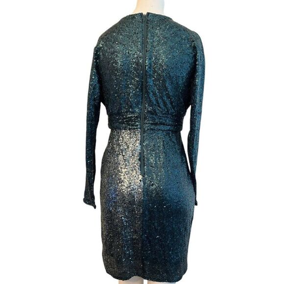 Donna Morgan Size 0 Green Sequin Mini Dress RTR - Picture 2 of 7